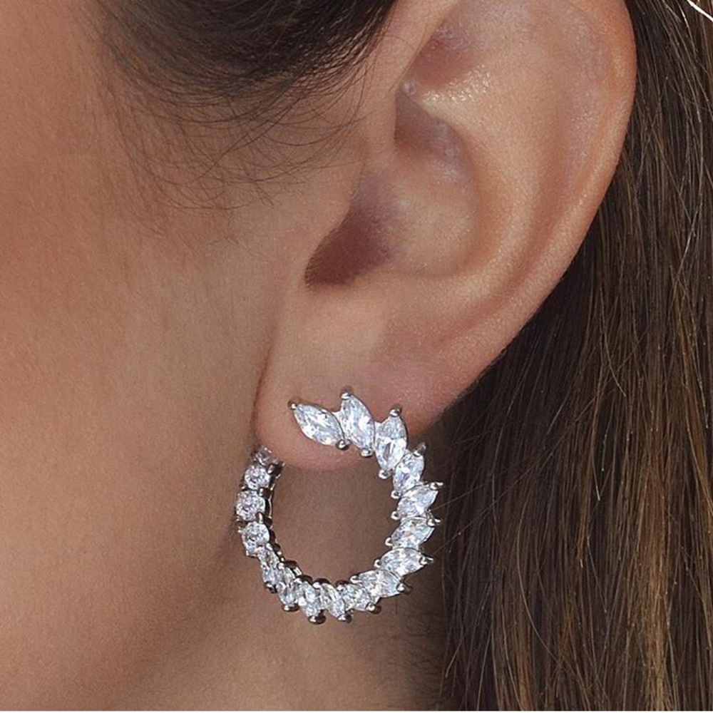 Marquis shape hoop earrings